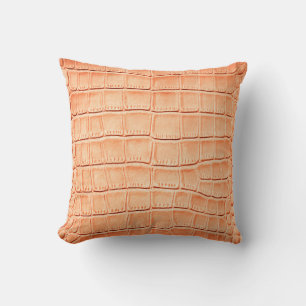 Light brown crocodile leather texture throw pillow