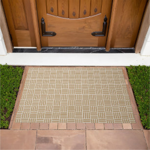 Light Brown Cubes Pattern Door Mat