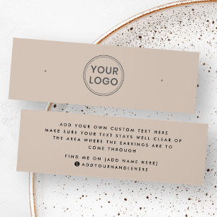Light brown custom logo stud earring display card