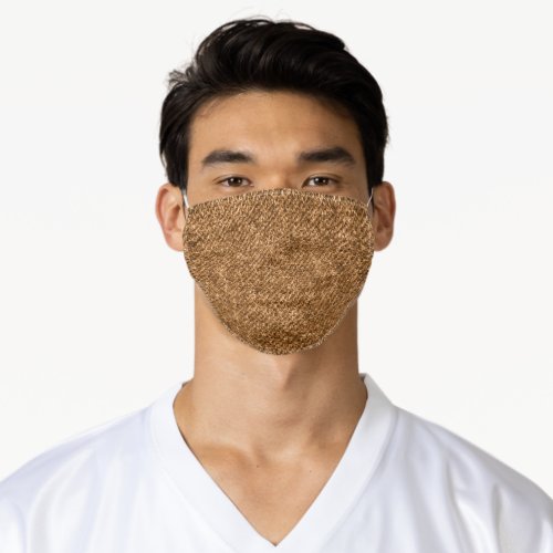 Light Brown Denim Fabric Texture Face Mask
