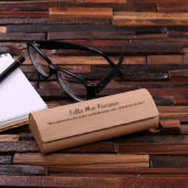 Light Brown Engraved Laminated Wooden Glasses Case (Top)