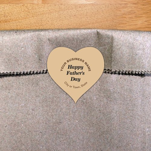 Light Brown Fathers Day Business Heart Sticker