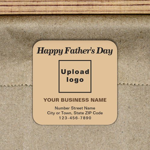 Light Brown Fathers Day Business Square Sticker