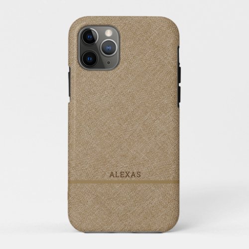 Light brown faux line texture background iPhone 11 pro case