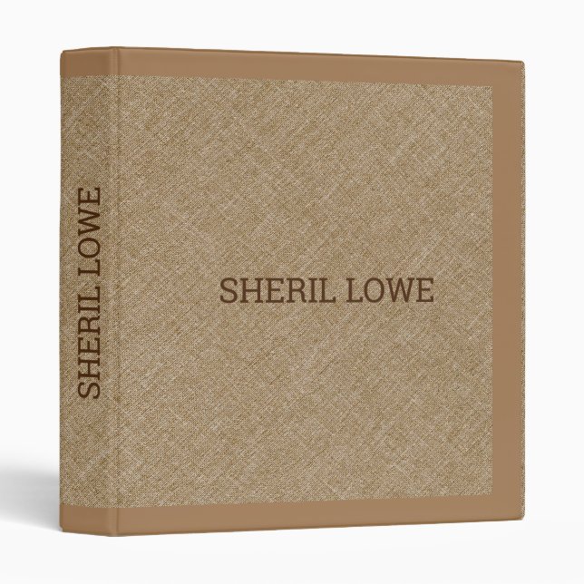 Light-brown faux line texture look 3 ring binder (Front/Spine)