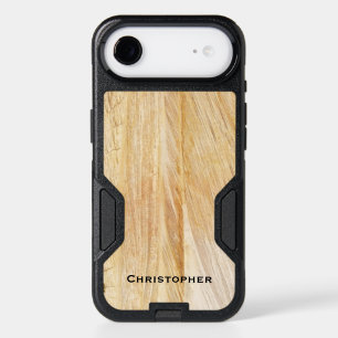 Light Brown Faux Stone, Name, Minimalist iPhone 17 Air Case