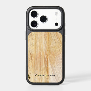 Light Brown Faux Stone, Name,  iPhone 17 Pro Case