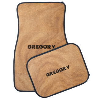 Light-brown Faux Wood Texture Look Car Floor Mat