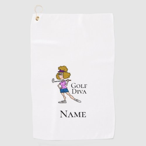 Light Brown Female Golf Diva Golf Towel