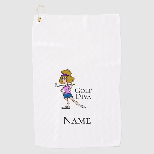 Light Brown Female Golf Diva Golf Towel (Front)