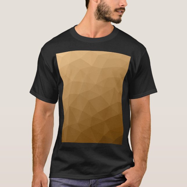 Light brown gradient geometric mesh pattern T-Shirt (Front)