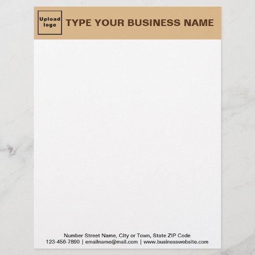 Light Brown Header and Black Texts Footer Business Letterhead