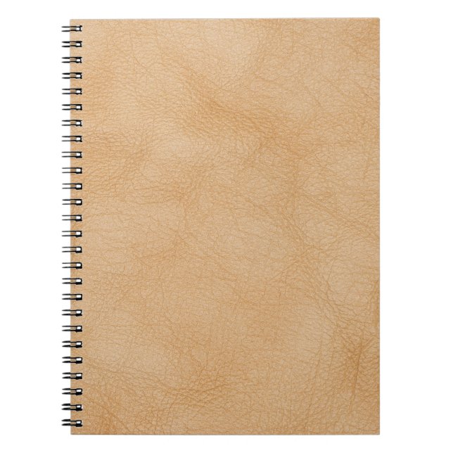 Light brown, leather texture background. notebook (Front)