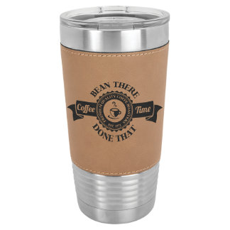 Light Brown Leatherette Stainless Steel Tumbler
