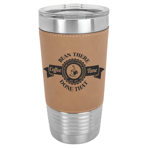 Light Brown Leatherette Stainless Steel Tumbler