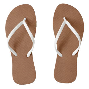 Light Brown Leather's Digital Print Flip Flops