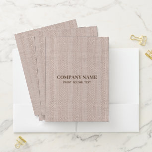 Light Brown Linen Texture Pocket Folder