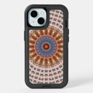 Light Brown Mandala Wheel iPhone 15 Case