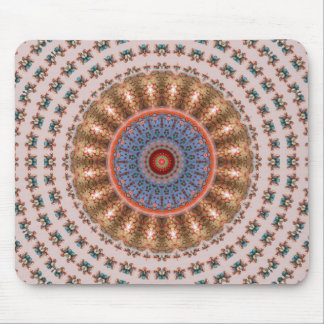 Light Brown Mandala Wheel Mouse Pad