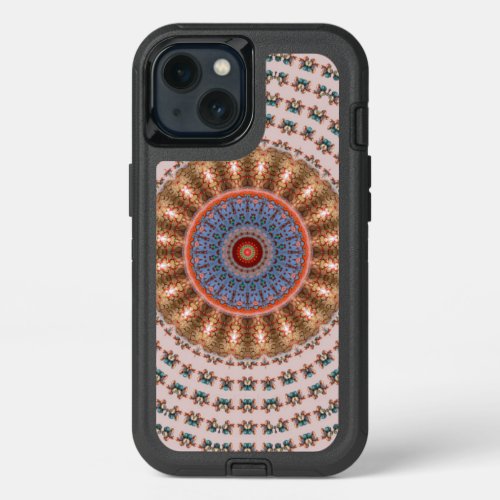 Light Brown Mandala Wheel iPhone 13 Case