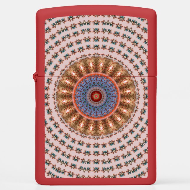 Light Brown Mandala Wheel Zippo Lighter (Front)