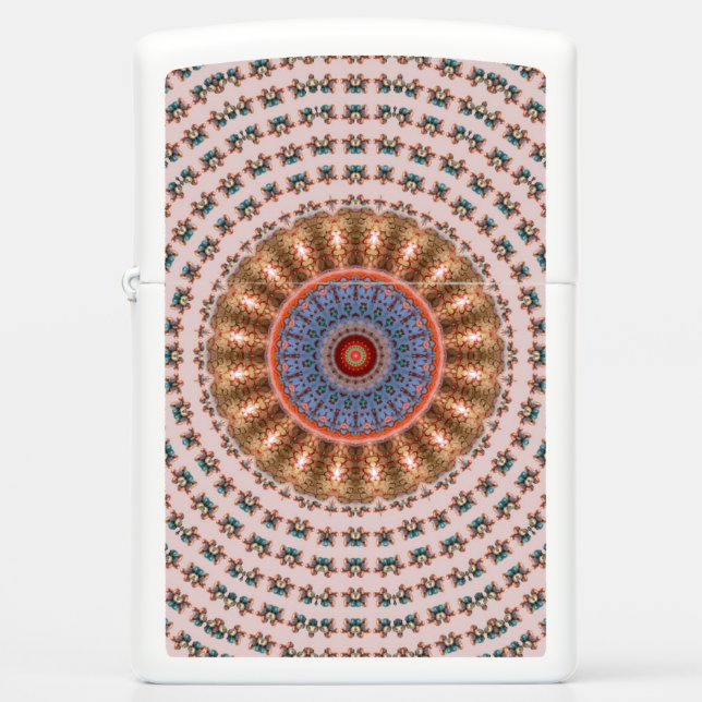 Light Brown Mandala Wheel Zippo Lighter (Front)