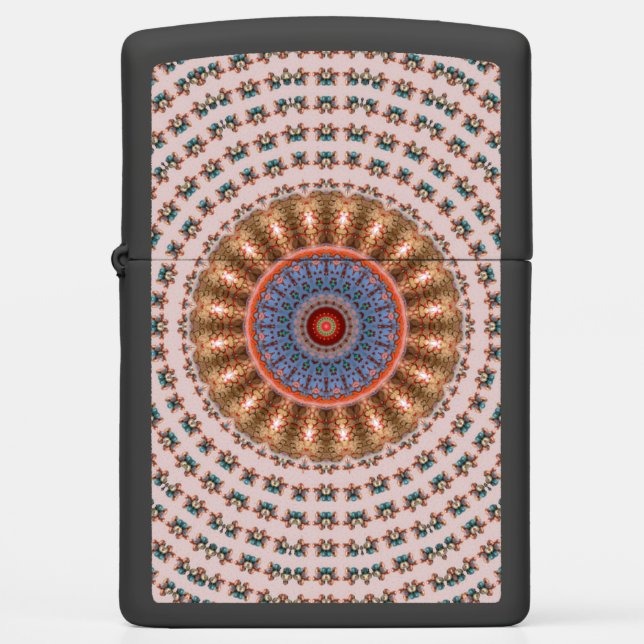 Light Brown Mandala Wheel Zippo Lighter (Front)