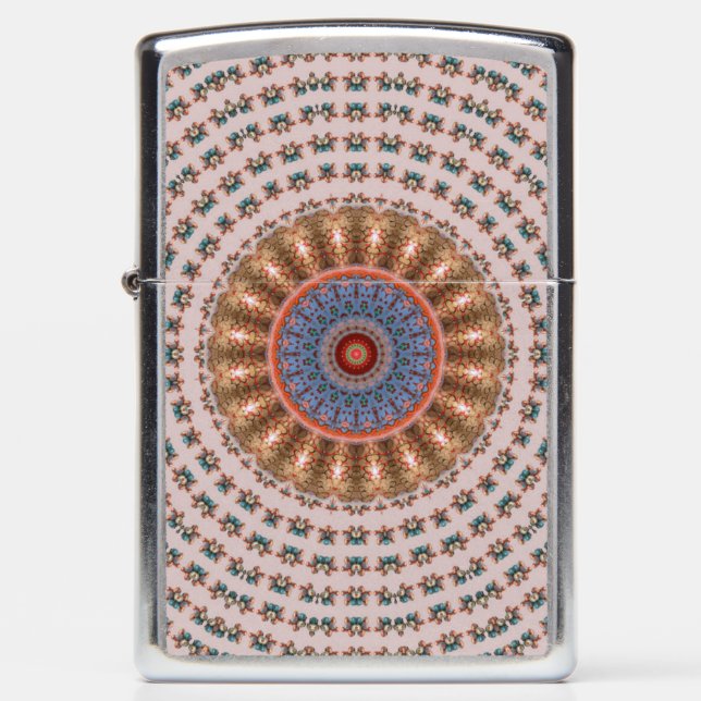 Light Brown Mandala Wheel Zippo Lighter (Front)