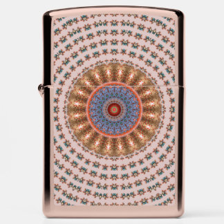 Light Brown Mandala Wheel Zippo Lighter