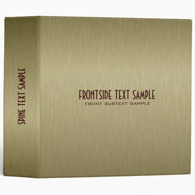 Light- Brown Metallic Texture Print 3 Ring Binder (Front/Spine)