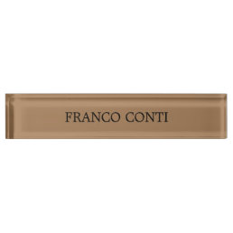 Light Brown Minimalist Plain Modern Desk Name Plate