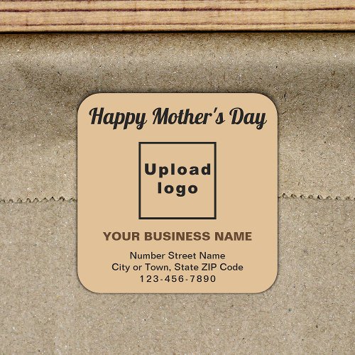 Light Brown Mothers Day Business Square Sticker