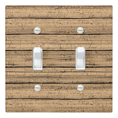 Light Brown Old Weathered Burlywood Plank Pattern Light Switch Cover
