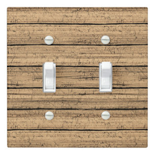 Light Brown Old Weathered Burlywood Plank Pattern Switch Cover