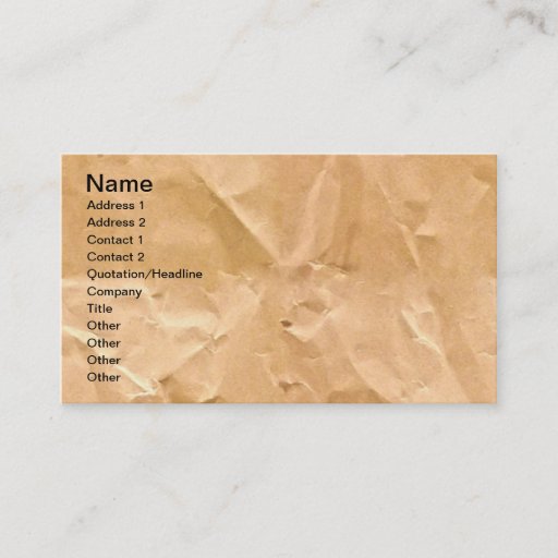 Customizable LIGHT BROWN PAPER BAG TEXTURE BACKGROUND WALLPAPER BUSINESS CARDS