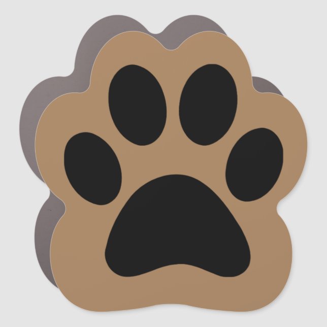 Light Brown Paw Print Car Magnet (Front)