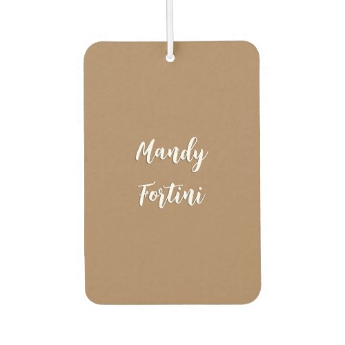 Light Brown Plain Elegant Minimalist Calligraphy Air Freshener