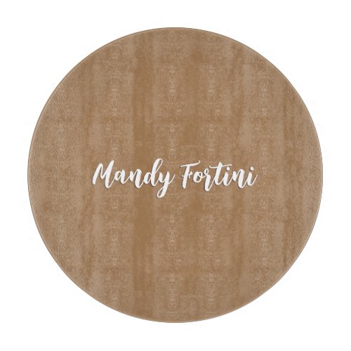 Light Brown Plain Elegant Minimalist Calligraphy Cutting Board