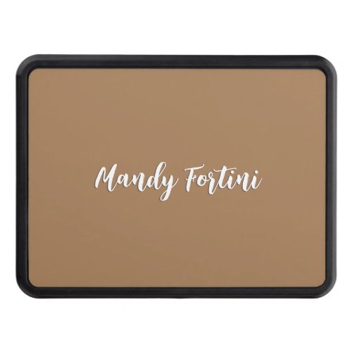 Light Brown Plain Elegant Minimalist Calligraphy Hitch Cover