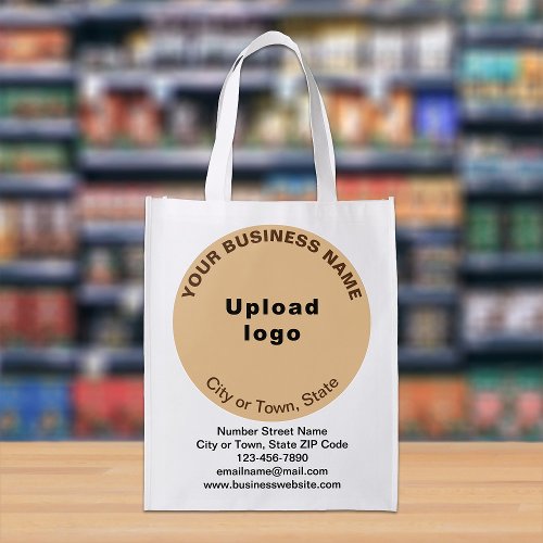 Light Brown Round Branding on Single_Sided Print Grocery Bag