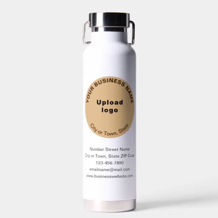 bezorgdheid Besmetten Bedrog Light Brown Round Business Brand on Insulated Water Bottle | Zazzle