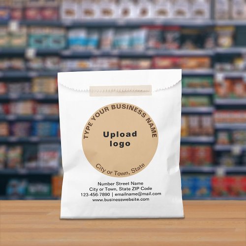 Light Brown Round Shape Business Brand on Favor Bag