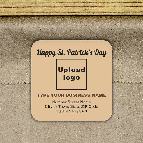 Light Brown Saint Patrick Business Square Sticker