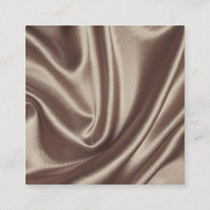 Light brown silk fabric square business card