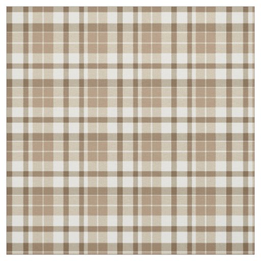 Light Brown Tan and White Plaid Fabric