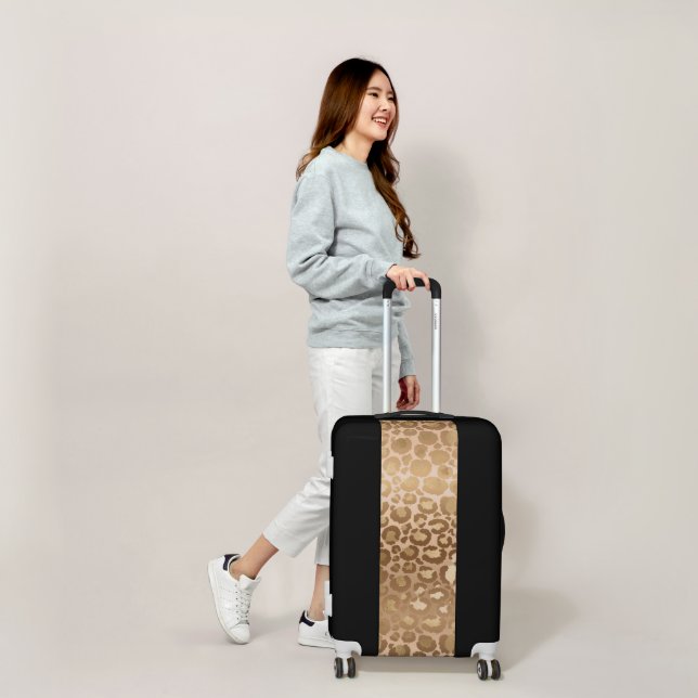 Light Brown Tiger Stripes Animal Print Safari Luggage (Scale)