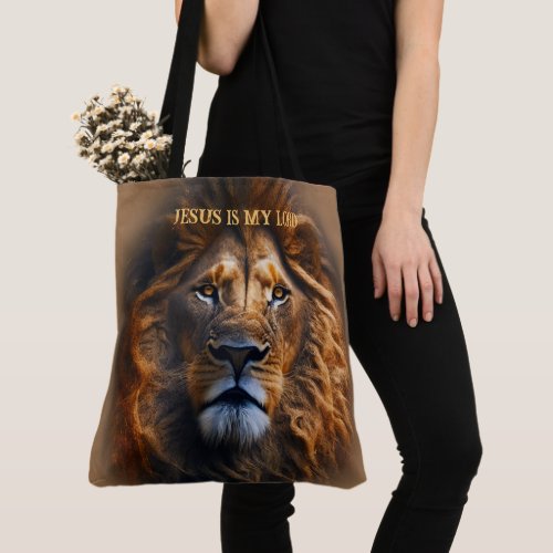 Light Brown Tote Bag Jesus Is My Lord Custom Text