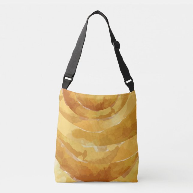 Light Brown Watercolor Pattern Crossbody Bag (Front)