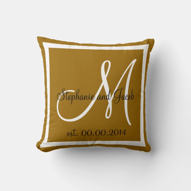 Light Brown  Wedding keepsake pillow (Front)