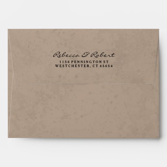 Light Brown & White Custom Invitation Envelope